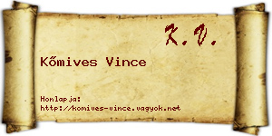 Kőmives Vince névjegykártya